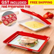 Food Preservation Tray Reusable Plastic Food Fresh Storage Container Plate Cover