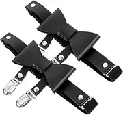 [WESIEVYA] Leg Decorative Garters Bowknot Sock Suspenders for Women Stocking Clip Belts Belt for Tights Adjustable Leg Ring Black
