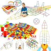 Straw Constructor Toys STEM Building 600Pcs Toy Interlocking Plastic Engineering