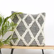 Linen Connections Monochrome Cushion Cover Multi colour Weave 'Shaggy' Beni Ourain Style Cushion Cover - Berber Style Cushion Cover - 006
