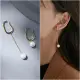 【Oni 歐妮】珍珠不對稱耳骨夾式耳環無耳洞耳扣耳夾耳窩夾(1對入)