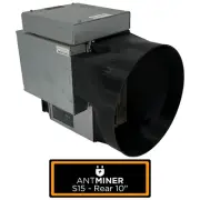 Antminer S15 T15 Rear + PSU to 10 Inch Fan Shroud Adapter Silencer Cooling