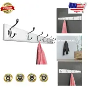 Heavy Duty 35 Inch Wooden Wall Mounted Coat Rack with 7 Hooks for Home Decor