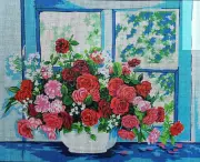 Needlepoint Tapestry Painted Canvas Gobelin 11399 - Flowers. 20"x24" by CDA