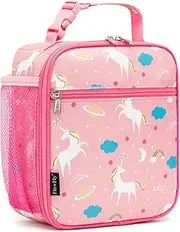 [FlowFly] Kids Lunch Box Insulated Soft Bag Mini Cooler Back to School Thermal Meal Tote Kit for Girls, Boys, Unicorn