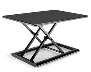 Hyvarwey ID-30 Aluminum Easy Up Height Adjust Sit Stand Desk Riser Foldable Laptop Desk Monitor Holder Stand With Keyboard Tray Black