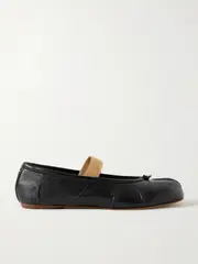 [Maison Margiela] Maison Margiela - Tabi Split-toe Leather Ballet Flats - Black - IT39 IT 39 Black