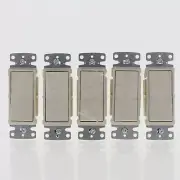 5 Hubbell Lt Almond Decorator Rocker Wall Light Switches Single Pole 15A