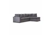 Divano Christo Corner L shaped 3-Seat Easy Pull Out Sofa Bed with RHF Chaise Lounge Couch Upholstered Cover -Dark Grey