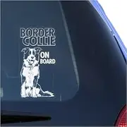 English Border Collie Clear Vinyl Decal Sticker for Window Scottish Sheep Dog Sign Art Print