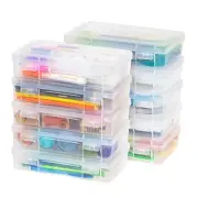 Pencil Case Box Storage Container for Organizing with Snap Medium - 10 Pack