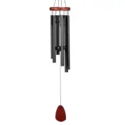 37 Inch Aluminium Wind Chimes for Outside with Wood Wind Catcher Black