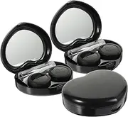 Gatuida 3sets Portable Lens Case with Mirror Leak Holder Box for Travel Compact Eye Case for Daily Use Heart Design Container for Insertion and Storage