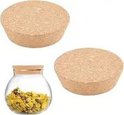 AHANDMAKER 2Pcs Large Cork Lids for Jars, Cork Bottle Stoppers, Tapered Cork Plugs Natural Soft Wood Cork Replacement Corks for Mason Jars, Glass Bottles, Canning Jars and Pottery, 3.58x3.03x0.98 Inch