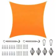 COLOURTREE Sun Shade Sail 108"Waterproof Orange Square+Hardware Installation Kit