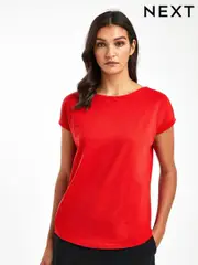 Red Cap Sleeve T-Shirt Top (154182) | $14