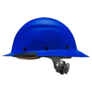 DAX Hard Hat Blue Full Brim Carbon Fiber Lightweight with 6 Point Suspension