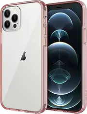 [JETech] Case for iPhone 12/12 Pro 6.1-Inch, Non-Yellowing Shockproof Phone Bumper Cover, Anti-Scratch Clear Back (Rose Gold)