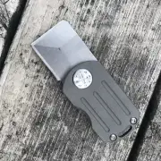 D2 Blade Mini Pocket Knife Dog Tag EDC Tool Survival Camping Folding Keychain