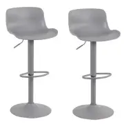 AmeriHome BS199GSET Adjustable Height Solid Color Bar Stool Set- Gray
