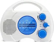 Suesacy New Radio Portable Radio 4-Level Shower Waterproof Radio AM FM Mini Radio Bathroom Radio with Plug-in Card