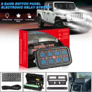 Blue LED 8 Gang Auxiliary Multi function Switch Panel Circuit Breaker Car Marine (for: Ford)
