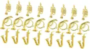 Kisangel 2sets Musical Instrument Decorative Accessories Ukulele Inflatable Guitars for Adults Pendant Inflatable Props Mini Microphone Small Instruments Kit Golden 18pcs*2