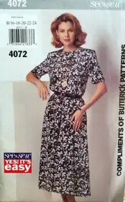 Butterick Dress Pattern - #4072 - Size B (16-18-20-22-24)