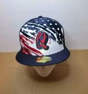 New Era Rancho Cucamonga Quakes 4th of July American Flag Fitted Hat 7 3/8 - NEW