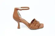 Franco Sarto Heels New sz 11 Women Square Toe Shoes Faux Leather Sandal Ress