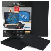 ArtFlex Black Sketch Paper Canvas Pad - Foldable & Portable, 7x8.6 Inches, 20 Sh