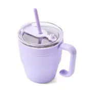 400ml Purple Reusable Travel Mug with Straw