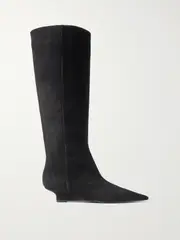 [TOTEME] TOTEME - Sharp Suede Knee Boots - Black - IT41 IT 41 Black