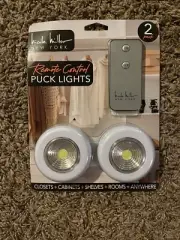 Nicole Miller new york remote control puck lights-2 pack
