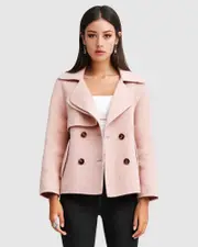 [Belle & Bloom] I'm Yours Wool Blend Peacoat - Blush