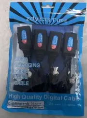 4 Pack - Data Charging Audio Video Cable HD Video Balun HDPV 4 in package