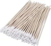 6" Cotton Swabs Wooden Handles Cotton Tipped Applicator Wood Sticks with Single Tip for Gun Cleaning, Wound Clean, Makeup, Removal Residue, Polishing Jewelry, Arts and Crafts Sterile (500)