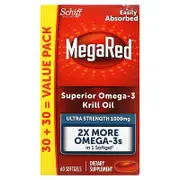 Schiff, MegaRed, Superior Omega-3 Krill Oil, Ultra Strength, 1,000 mg, 60 Softgels