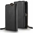 Wallet Flip Phone Case for iPhone 13 Pro Max REAL Leather Zipper Coin Purse Case
