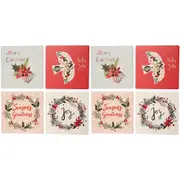 2x 4pc LVD Coasters Scandi Christmas Decorative Barware/Serveware Home Kitchen