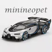 MINI GT BUGATTI VISION GRAN TURISMO 1/64 DIECAST MODEL CAR SILVER MGT00369