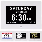 Digital Calendar Alarm Day Clock Large Display Clock with Day and Date for El...