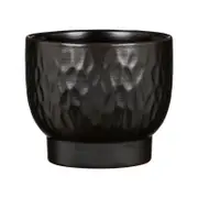 Scheurich 18 x 15.5cm Zen Black Textured Indoor Pot