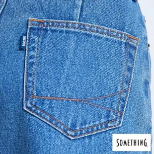 【SOMETHING】女裝 NEO FIT基本牛仔中長裙(中古藍)