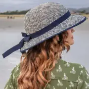 Straw Hat Bike Helmet Cover ONLY - Shibori Blue