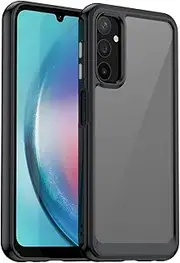 [Eabhulie] Galaxy A25 Case, Clear PC Back TPU Bumper Case Cover for Samsung Galaxy A25 Black