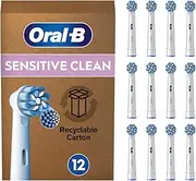 Oral-B Pro Sensitive Clean Electric Toothbrush Head, X-Shaped & Extra Soft Bristles for Gentle Brushing & Plaque Removal, Pack of 12 Toothbrush Heads, Suitable for Mailbox, White