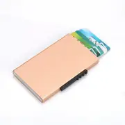 Aluminum Rfid Blocking Credit Card Holder Beige Travel Wallets