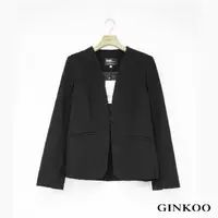 在飛比找momo購物網優惠-【GINKOO 俊克】無領隱藏釦西裝外套