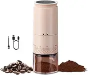 Portable Electric Coffee Grider, Rechargeable, Ceramic Conical Burr, with 38 Adjustable Levels Fine to Coarse Setting, for Home, Office, Travel, Camping